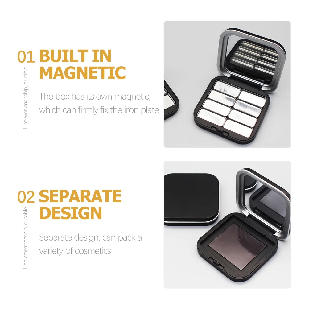 2 Pcs Makeup Mixing Eye Shadow Box Powder Travel Container Empty