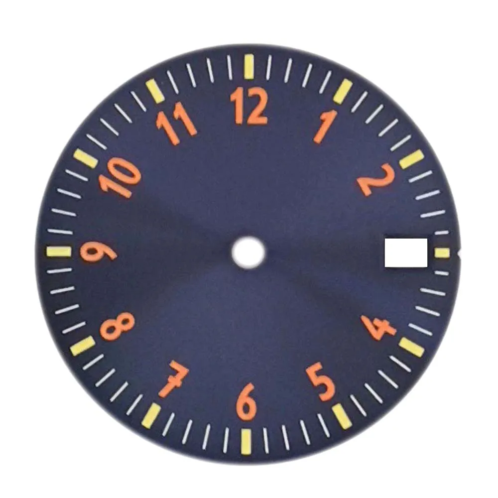 Quadrante dell'orologio con calendario singolo da 28,5 mm per movimento NH35 NH36 4R 7S Parte modificata Quadrante luminoso verde debole Accessori per orologi