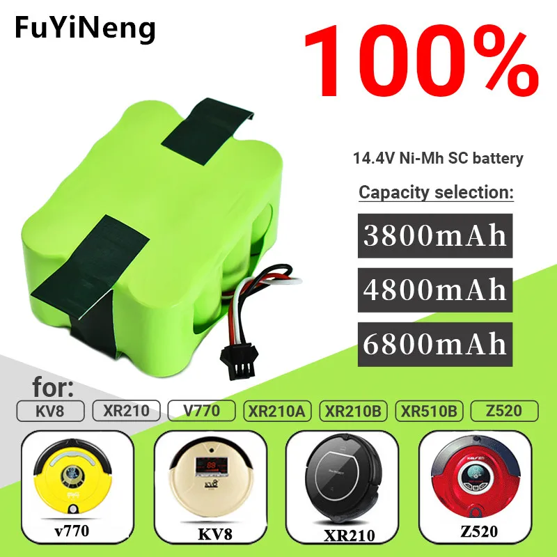 14.4V Ni-Mh SC Rechargeable battery 6800mAh for KV8 XR210 XR510 XR210A XR210B XR510B XR510C Vacuum Cleaner Sweeping Robot