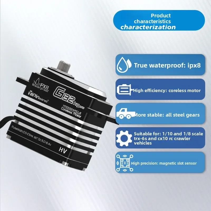 

YPservo G32KG Digital Servo Submersible Motor with Large Torque Hollow Cup for RC Model Car Industrial Grade