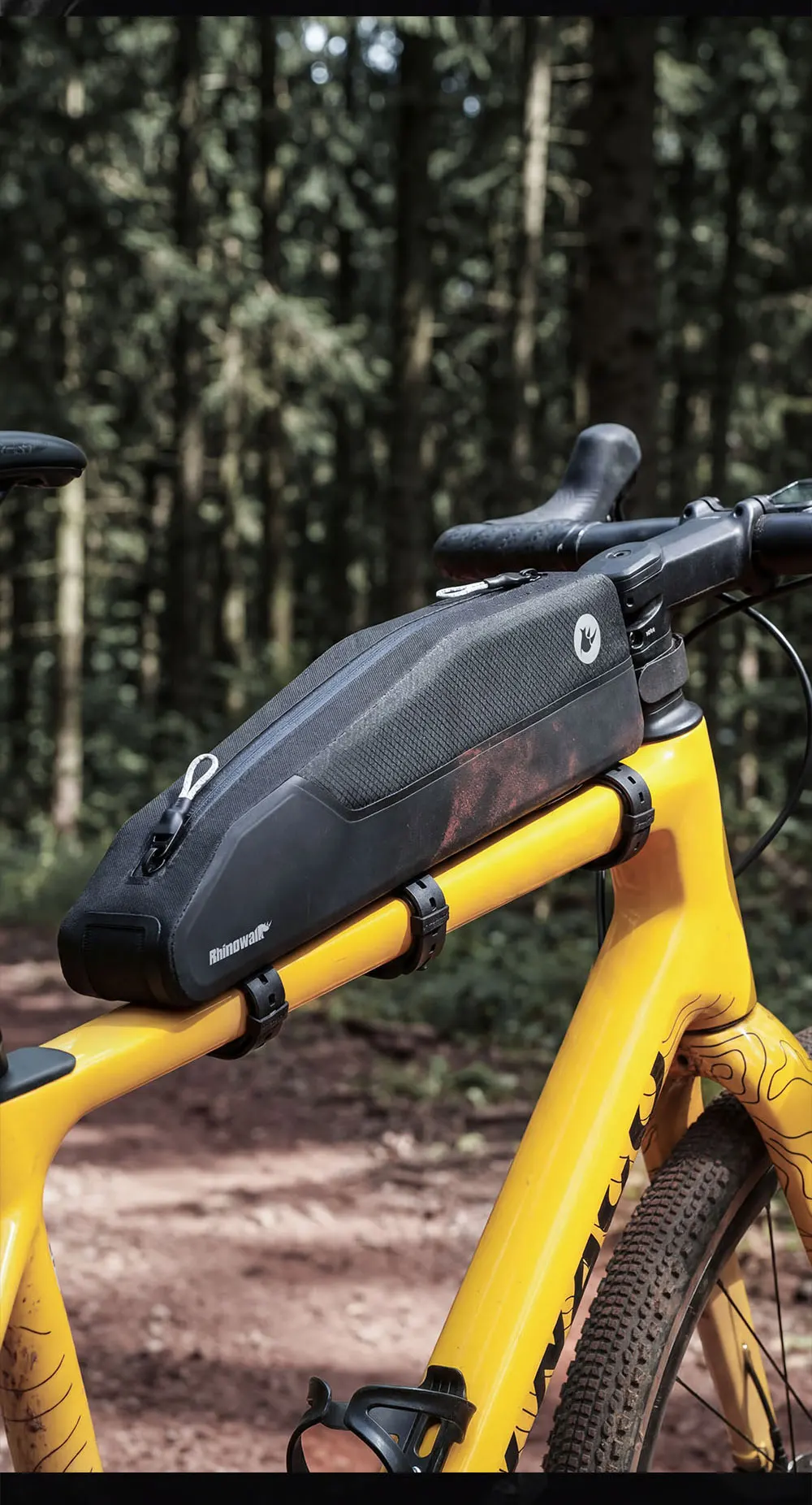Rhinowalk Fahrrad-Rahmentasche mit Schrauben- und Riemenbefestigung, 2L wasserdichte Oberrohrtasche, lackschonende Aufbewahrungstasche für MTB und Rennräder – Detail 18