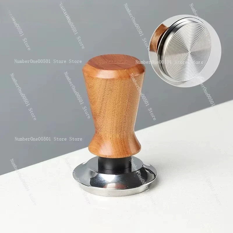 Espresso Coffee Tamper Spring-loaded Calibrated Tamper with Premium Stainless Steel Walnut Wooden-Handle Tamper