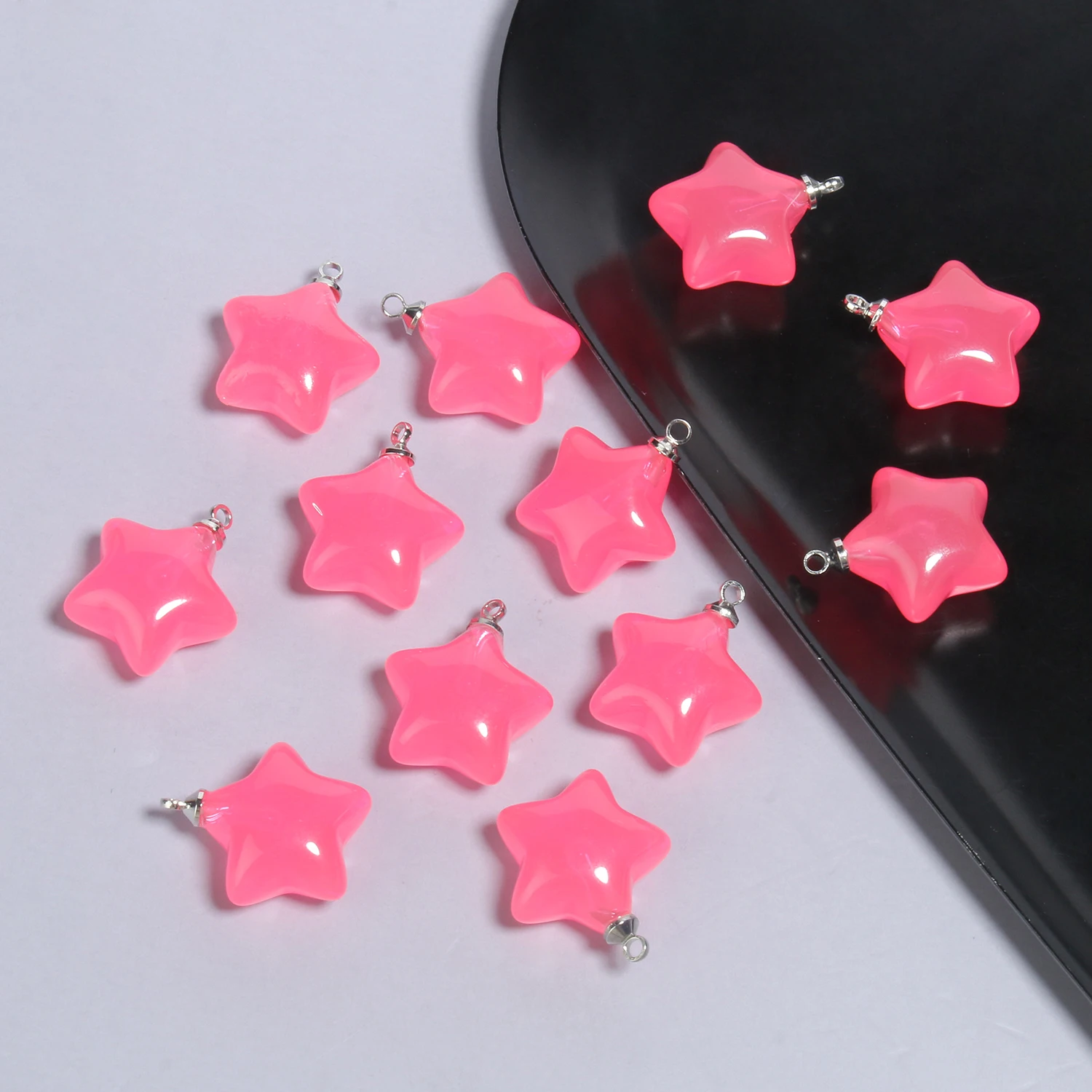 10pcs/lot 20x17.5mm Mixed Candy Color Star Shape Charms Pendants Beads For Jewelry Making DIY Necklace Earrings Keychain Craft