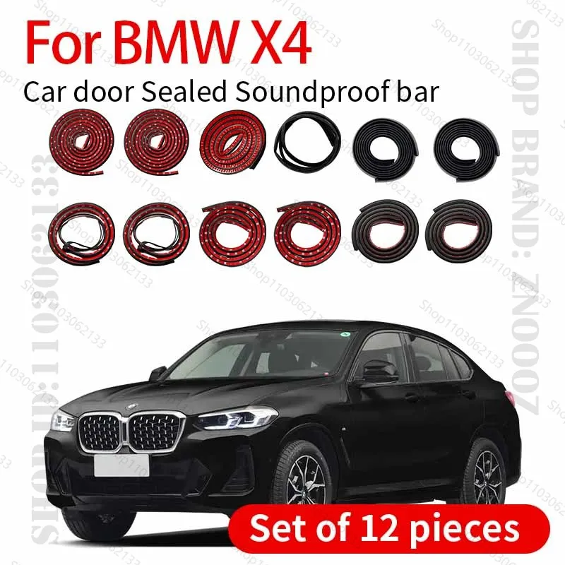 

For 2014-2025 BMW X4 G02/F26 Car Door Seal Strip Rubber Double Layer Sealing Protector Soundproof Dustproof Seal Strip 12PCS Set