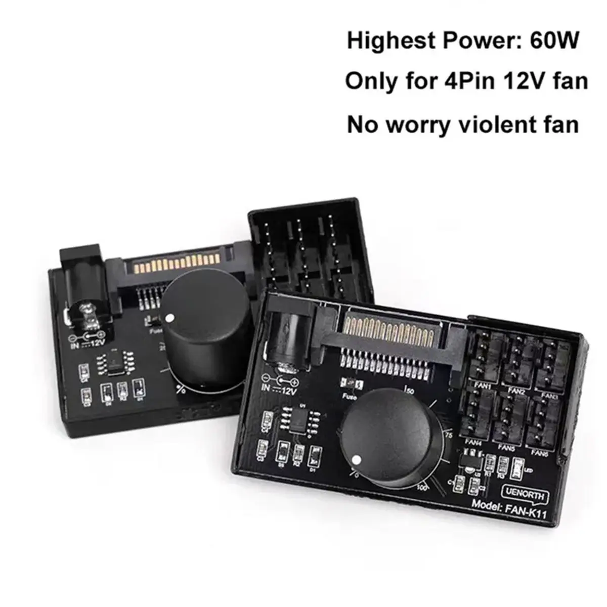 4PCS Computer Fan Speed Controller High-Power Hub Controller NAS Server Fan Speed Control PWM Speed Regulation