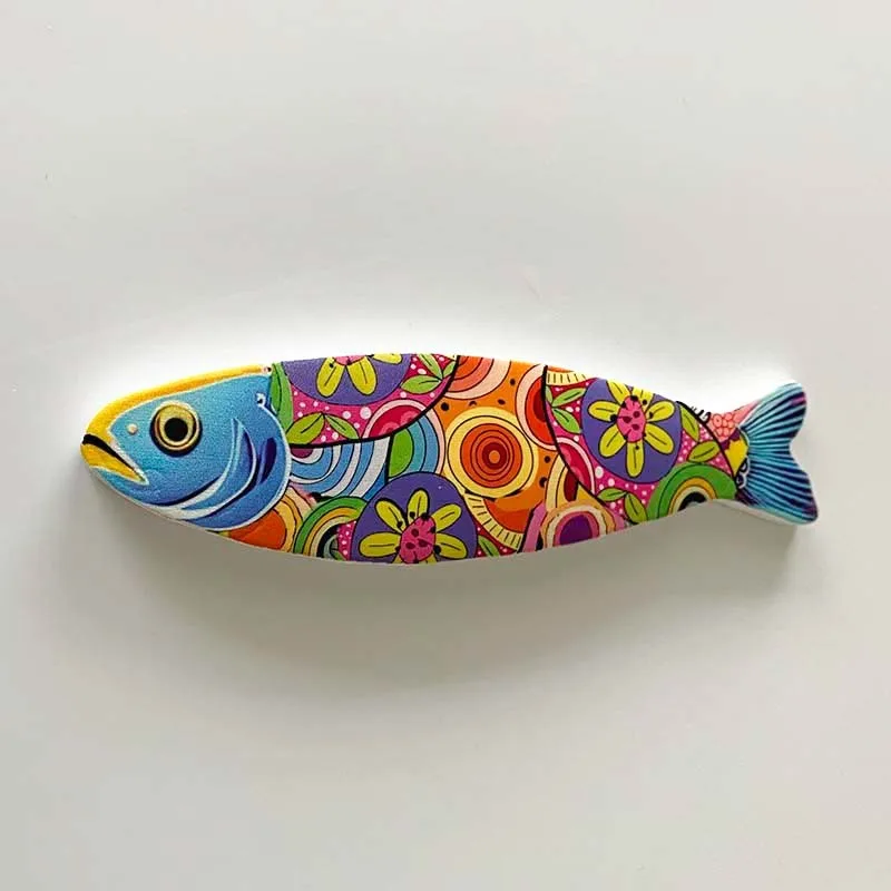 

Portugal's Hot-Selling Floral Little Fish 3d Colorful Refrigerator Magnets Creative Home Decor Travel Souvenir Gift