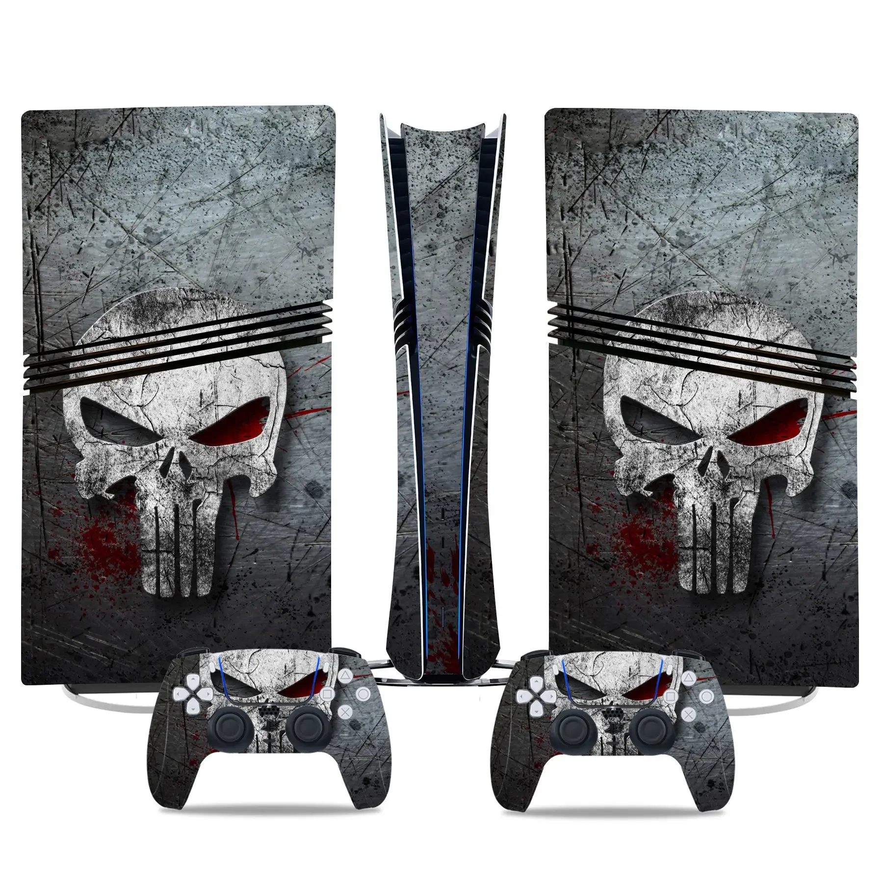 Skins de crânio para ps5 pro edição digital console e controlador capa adesivo envoltório vinil compatível com ps5 magro versão digital