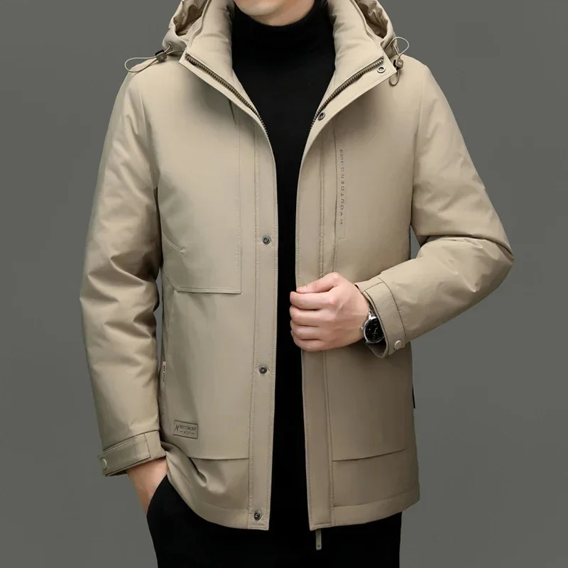 Men's Luxury Down Jacket Removable Liner and Cap Designer Clothes Men Duck Padding Man Jackets Warm Winter Coat