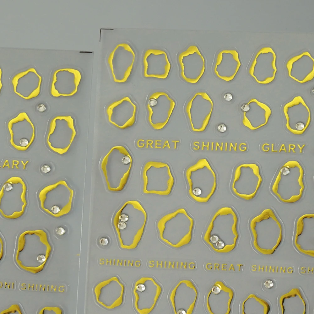 1 قطعة 5D الراين الذهب الفضة غير النظامية نمط مسمار ملصقا تصميم بسيط لاصق مسمار الفن الديكور الشارات الإمدادات