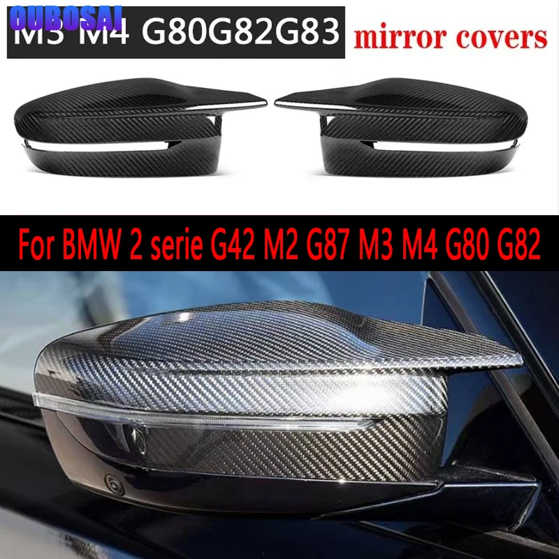 For BMW 2 serie G42 M240 M2 G87 M3 M4 G80 G82 carbon fiber rearview mirror housing side view mirror housing reverse mirror cover