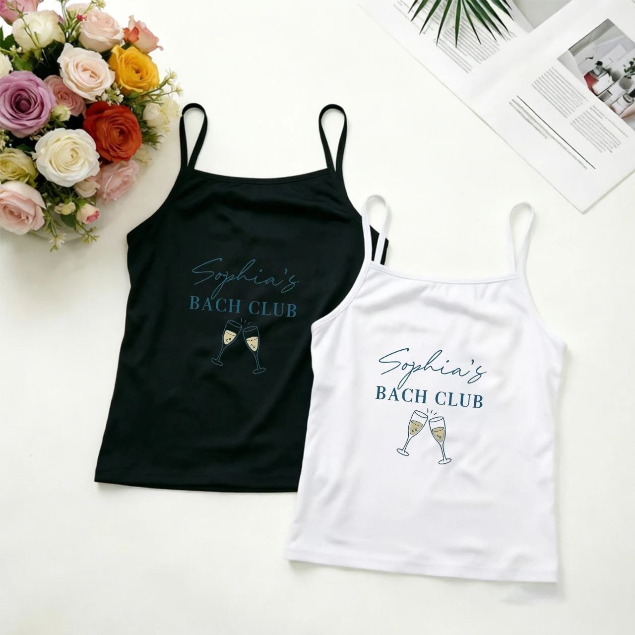 Vintage Bach Club Champagne Tank Top Cute Bridal Graphic Camisole Elegant Wine Toast Casual Summer Sleeveless for Women