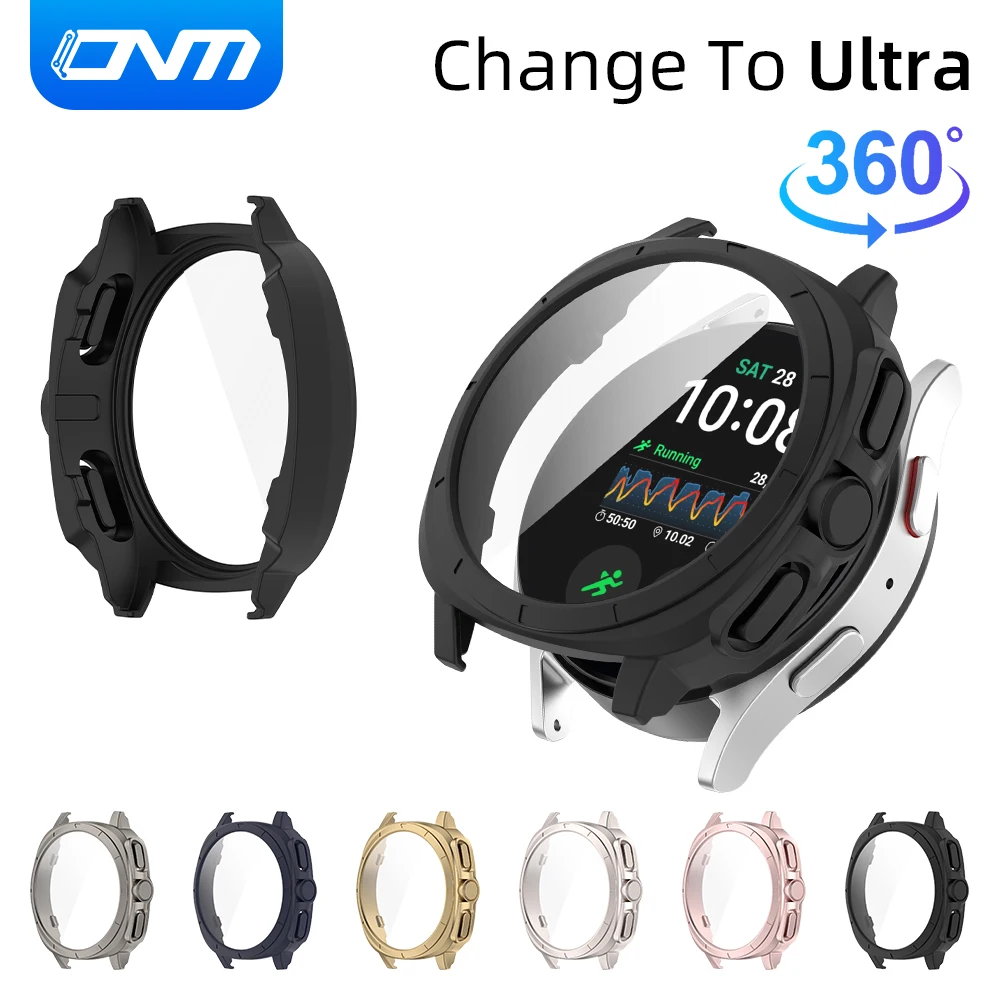 

Change To Ultra Case for Samsung Galaxy Watch 7 44mm 40mm Tempered Glass Case + Screen Protector Cover for Samsung Watch7