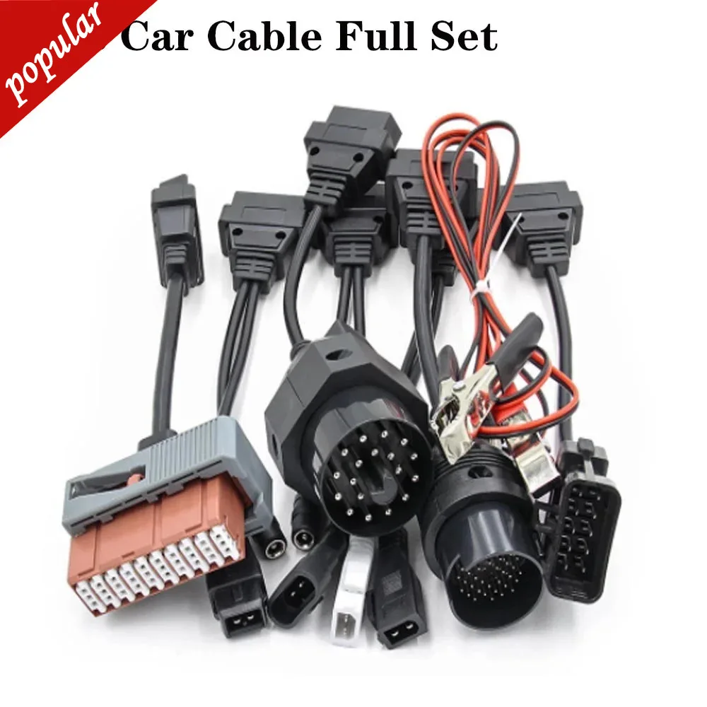 Top Quality Car Cables Full 8 Cables Set With 38/30/20/10/3/2 Pin OBDII Diagnostic Connector For Obd2 Scanner