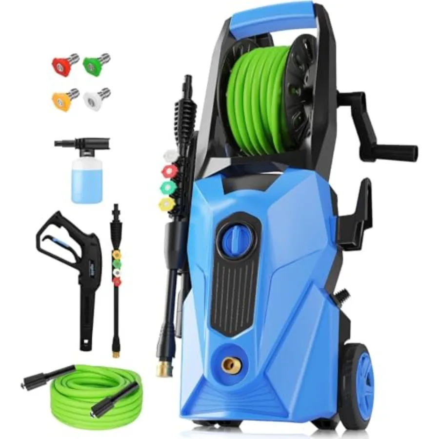 

Electric Pressure Washer 5000 PSI2.8 GPM Power Washer with Foam Cannon Portable Cleaner with 33ft Hose Reel 4 Nozzle Tips and S