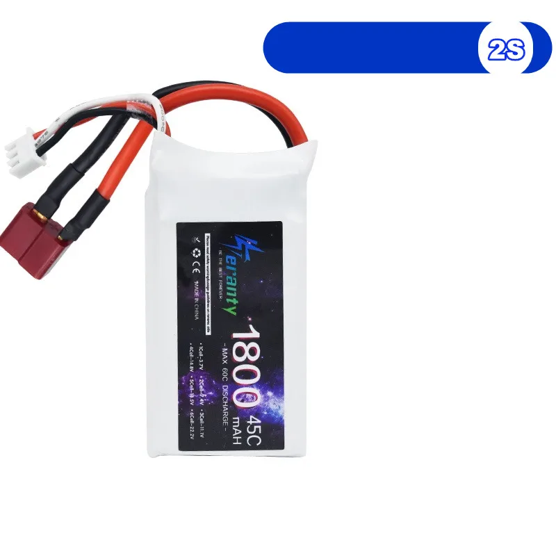 TERANTY 7.4V 2S 1800MAH 45C Lipo Battery With Deans T/XT30/XT60 Connector For RC Airplanes Helicopters Car Boat Truck Parts