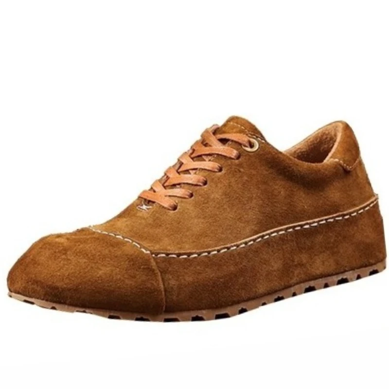 

Мужские тренировочные туфли из потертой лошадиной кожи в стиле ретро, повседневные туфли, увеличивающие рост на толстой подошве, сшитые вручную туфли из натуральной кожи