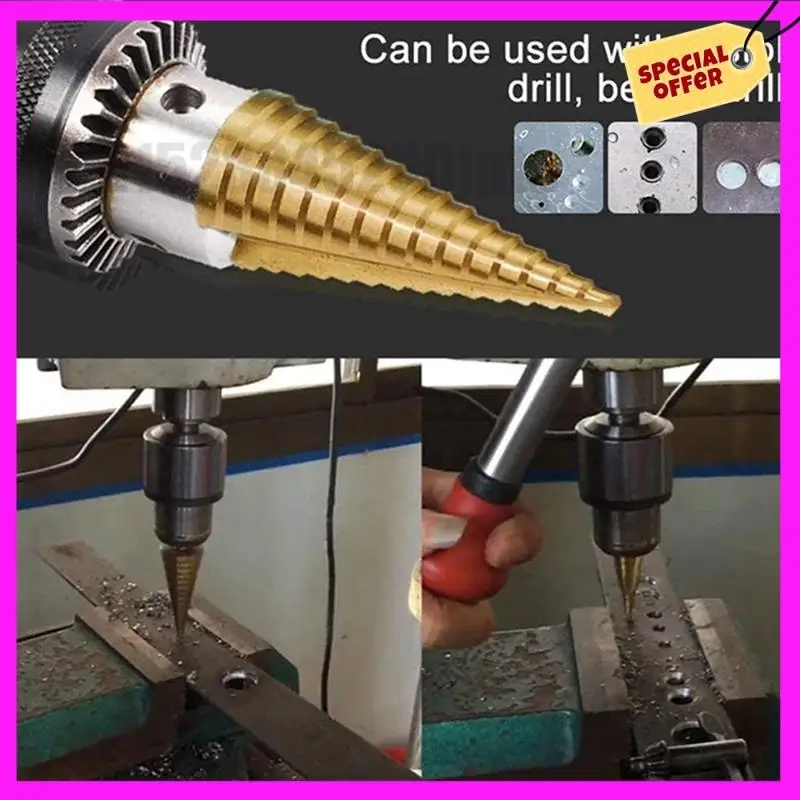 

-ABUB 2Pcs 4-20Mm HSS Straight Groove Step Drill Bit Wood Metal Hole Cutter Core Drill Bit Pagoda Drill Bit