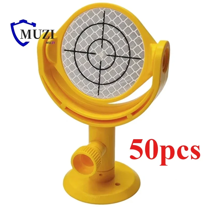 50pcs Tilting Target Reflector with Printed Crosshair Diameter 60mm Sheet 5/8X11 Thread Mini Prism for Total Survey Station