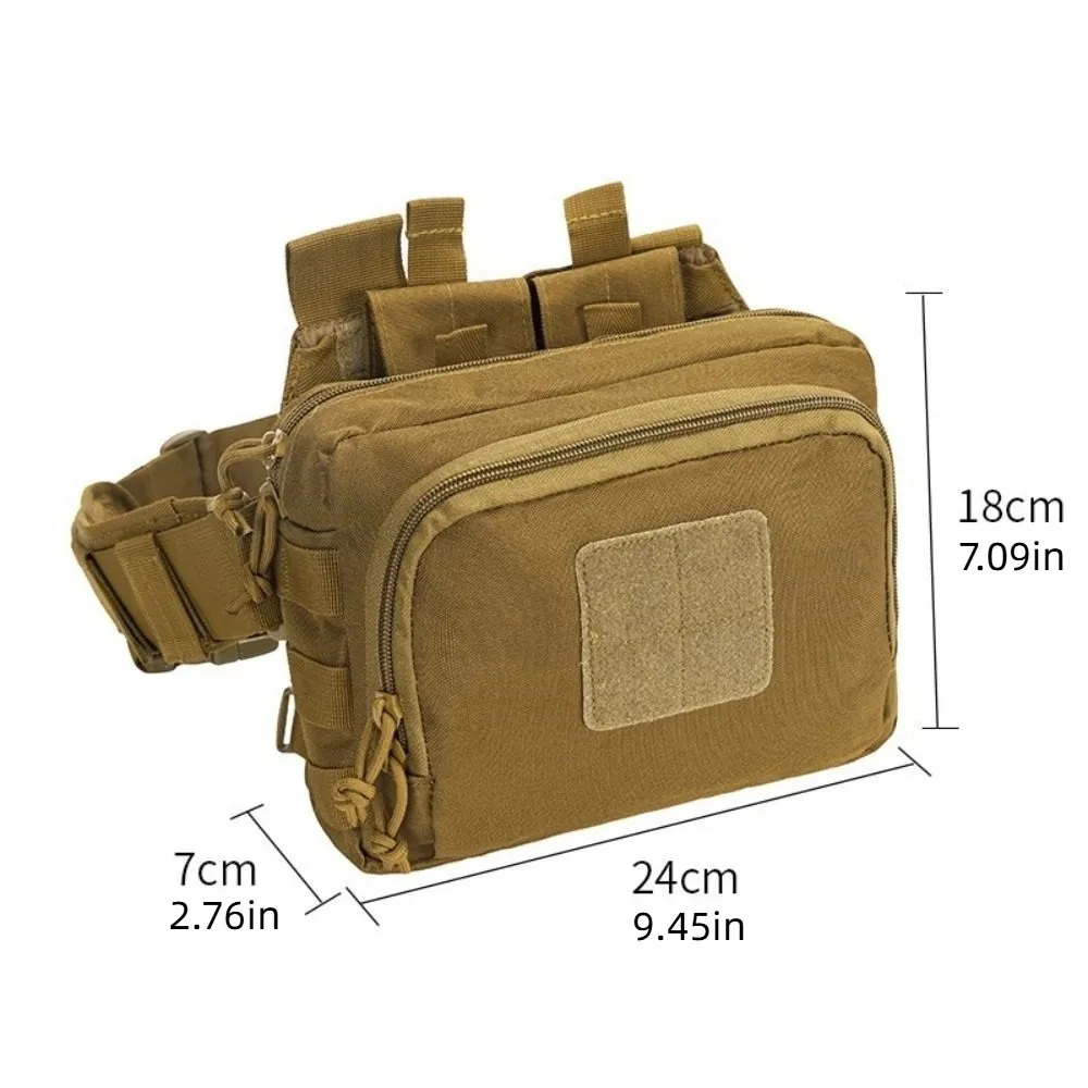 سعة كبيرة في الهواء الطلق الخصر حقيبة عالية الكثافة أكسفورد مقاوم للماء تسلق حقيبة صدر للرجال جيب شبكي متعدد الوظائف