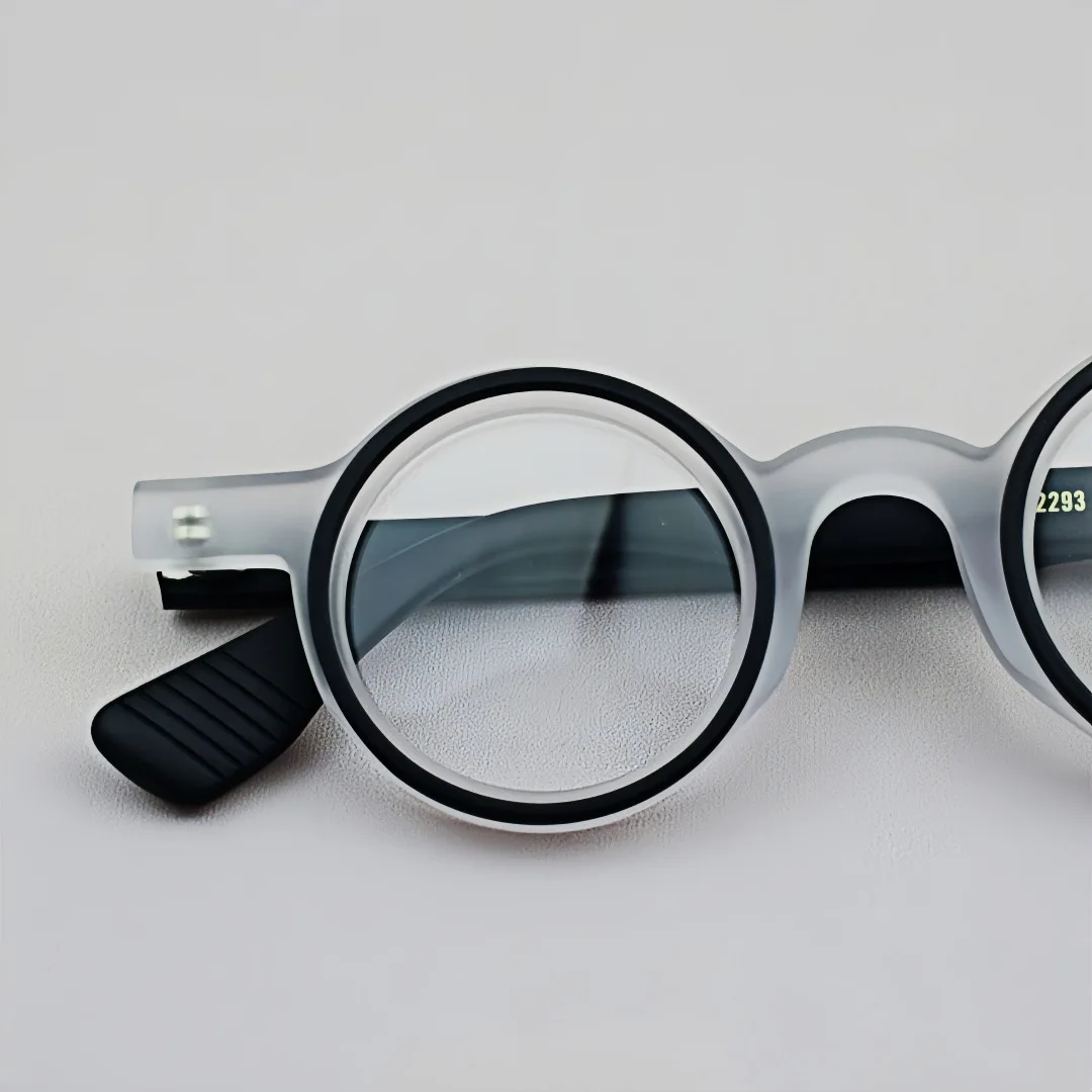 ALICIA Mode Retro Runde Vollformat Kleine Größe Brillen Luxus Acetat Spektakel Optische Verordnung Rahmen Mann Frau – Detail 4