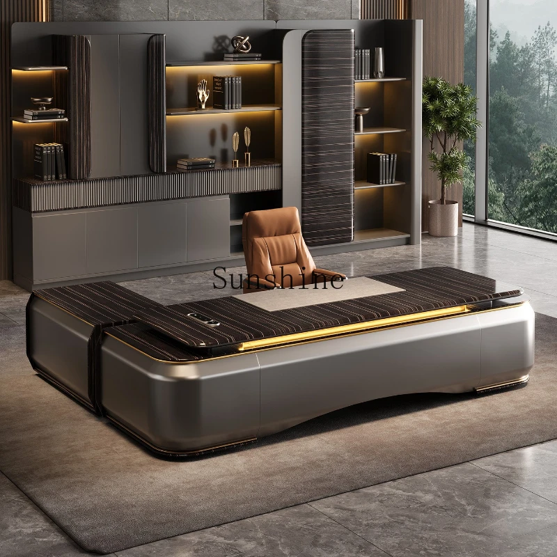 

President and chairperson, high-end class desk, simple and modern office desk and chair combination