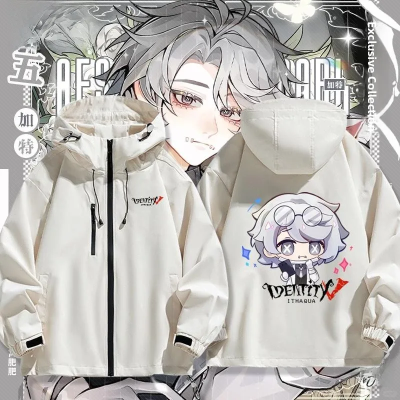 

White Painter Jaet Hooded Windproof Outerwear Youth Faion Polyester Fiber Long Sve Zipper Closure Character Patterned ...