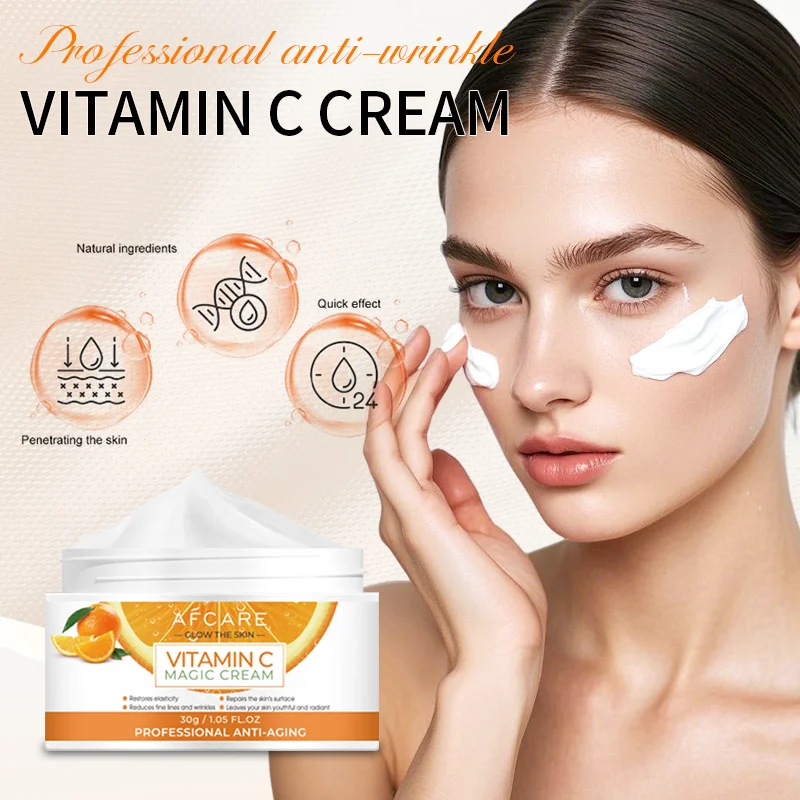 

Anti Wrinkle Vitamin C cream Collagen Face Moisturizer Anti Aging Skin Tightening Brightening Korean Skincare for All Skin Types