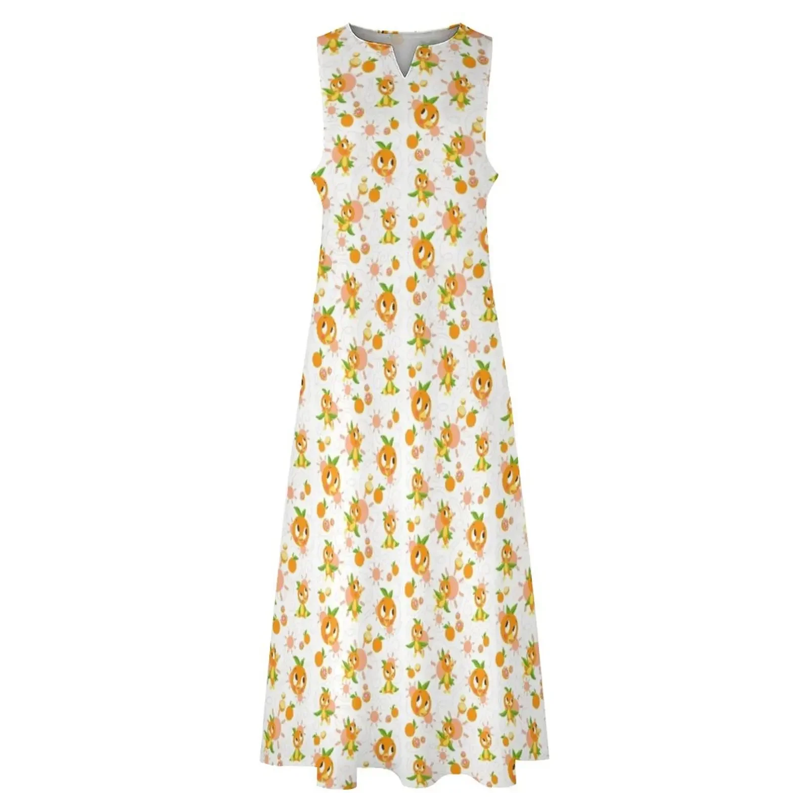 Ciao Sole! - Orange Bird (fondo bianco) Abito lungo abito lungo da donna Abito da ballo