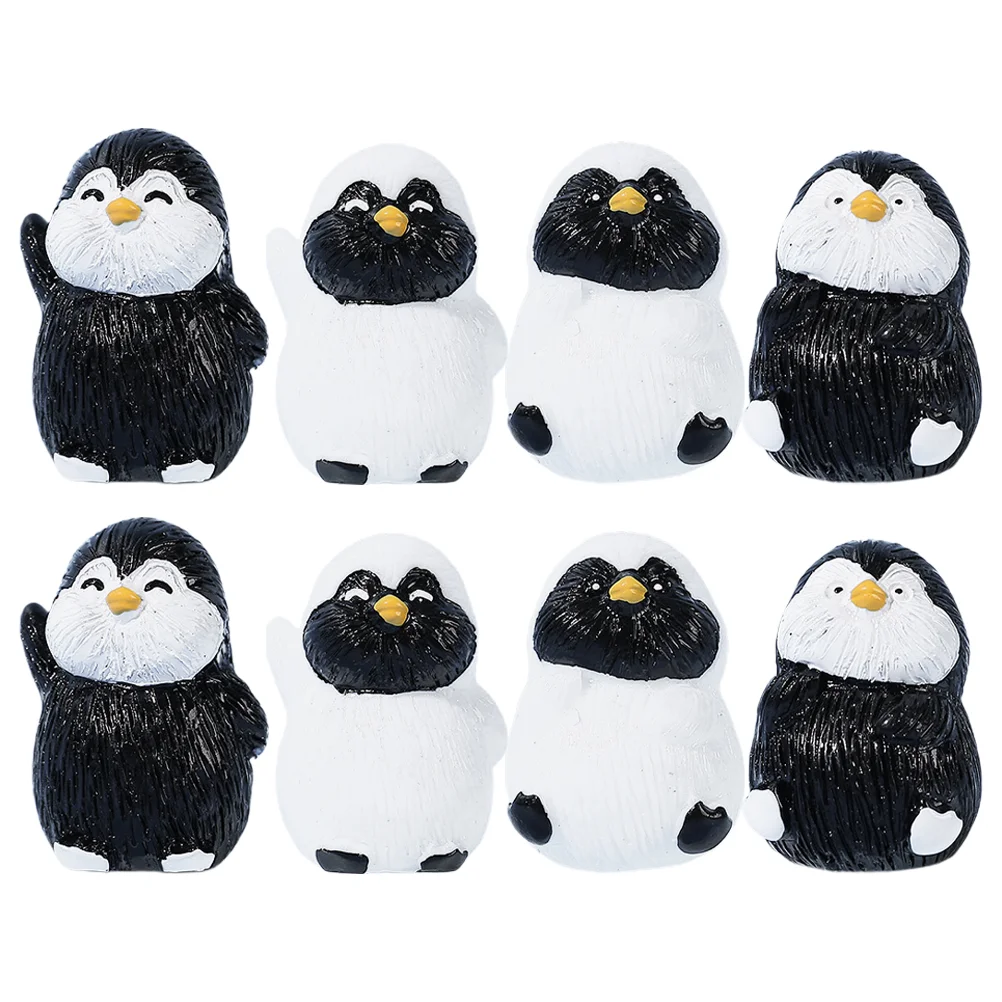 

8 Pcs Animal Micro Landscape Penguin Mini Figurine Sculpture 290X210X150CM Miniature Figurines Decoration Lovely Model