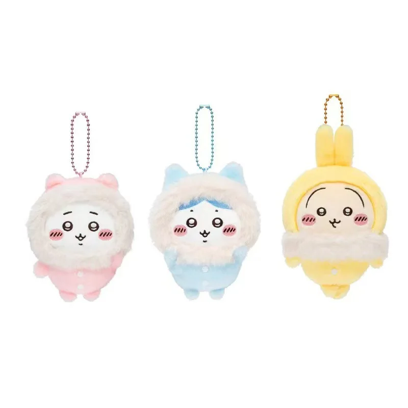 

Jhiikawas Fluffy Pajama Series Plush Keychain Cute Hachiware Usagi Jiikawa Anime Pendant Kawaii Bag Charm for Fans