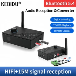 2 in 1 Bluetooth 5.4 Transmitter Receiver FM Modulator Transmitter 3.5MM AUX Type-C Multi-point Interface CD-Quality Hifi Music