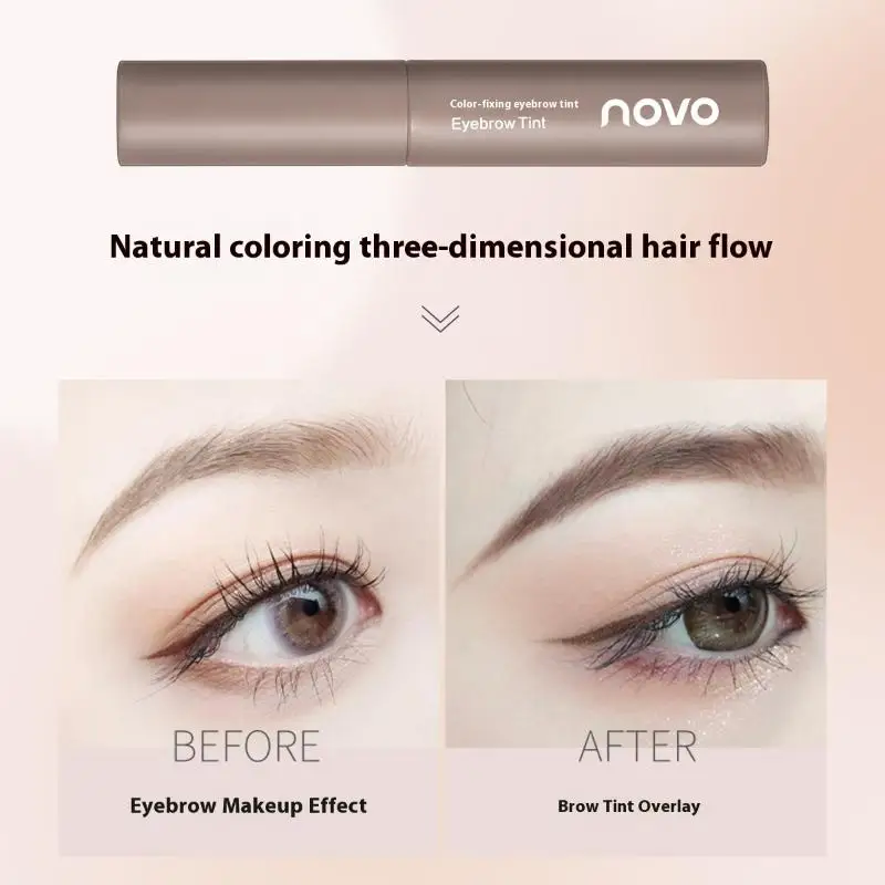 액체 염색 눈썹 크림 오래 지속되는 방수 천연 다크 브라운 아이 브로우 틴트 눈썹 강화제 4 색 마스카라 화장품