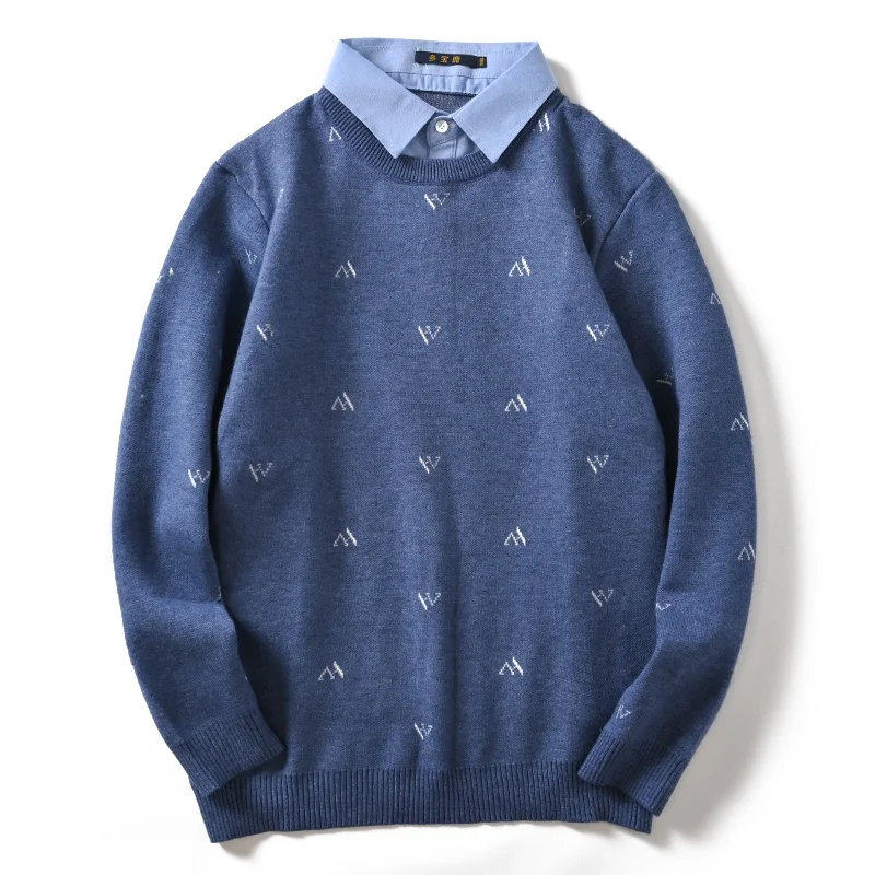 

Ele Casual вязаный мужской свитер irt для поездок на работу, универсальный свитер с воротником irt, базовый слой Faion Urban Sle Long Sve