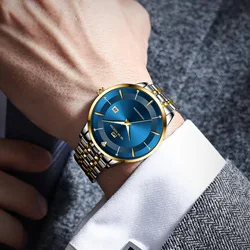 New Business Simple Men's Watch With Date Waterproof Stainless Steel Band Watch Student Fashion Item Gift