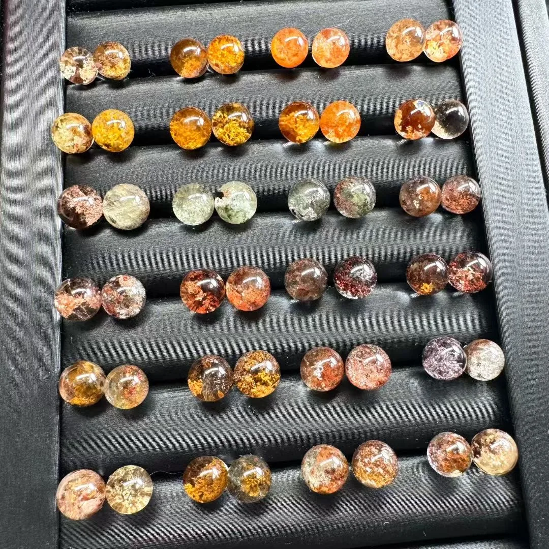 

1 Pair Fengbaowu Natural Colorful Phantom Crystal Lodolite Earring 925 Sterling Silver Reiki Healing Stone Fashion Jewelry Gift