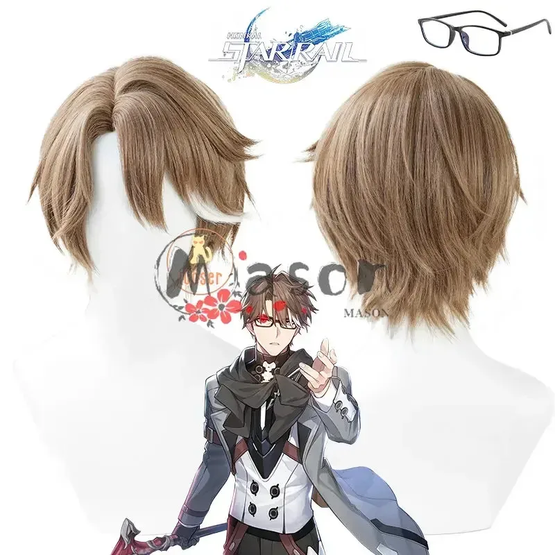 CyHonkai スターレールウェルトヤンコスプレ衣装ウィッグゲーム制服メガネトレンチスカーフアストラルエクスプレスアニメーターハロウィンパーティー男性 S