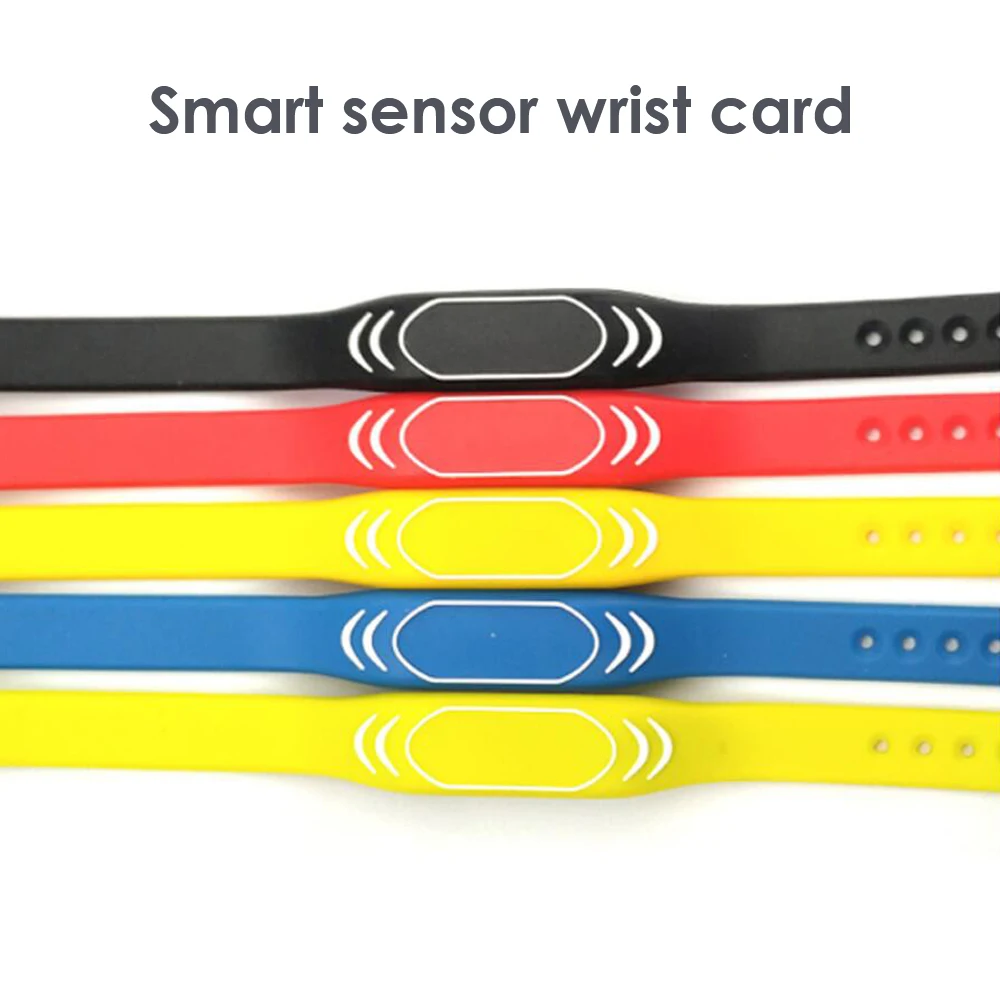 10pcs ID Waterproof Adjustable Silicone Wristband Bracelet Keyfob Token RFID TK4100 Tags Sauna Room Key Ring