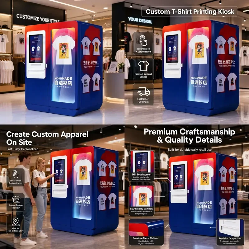 for Smart Self Service T-Shirt Printing Kiosk Commercial DTG Printer Vending Machine for Custom Apparel