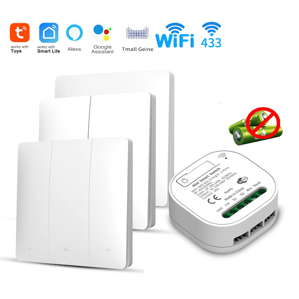 Tuya WiFi Smart Self-Powered Light Switch