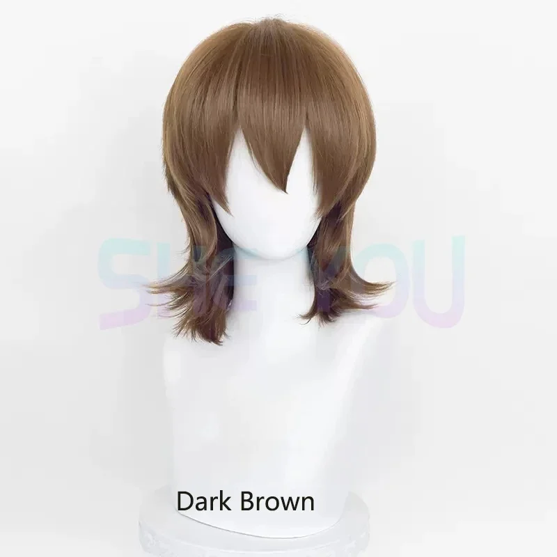 x;3,f6'b7\g,37cm Short Cosplay Wig Wolf Cut With Bangs Choppy Colors Korean Style Heat Resistant Synthetic Mullet Ha5;h7'b8\f,4/ view 4