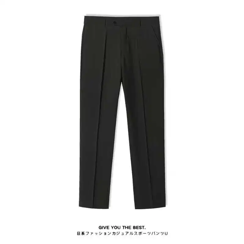 Business Casual Slim Fit Men's Pants Straight Leg Nine Points Lightweight Loose Drapey Spring Summer 2025 Straight Leg Trousers