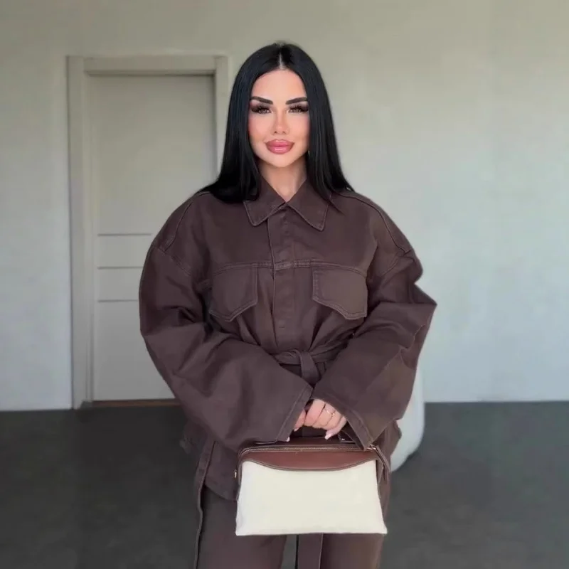 

Осень 202, повседневное ленивое модное длинное платье в европейском и американском стиле, женский комплект с длинными рукавами