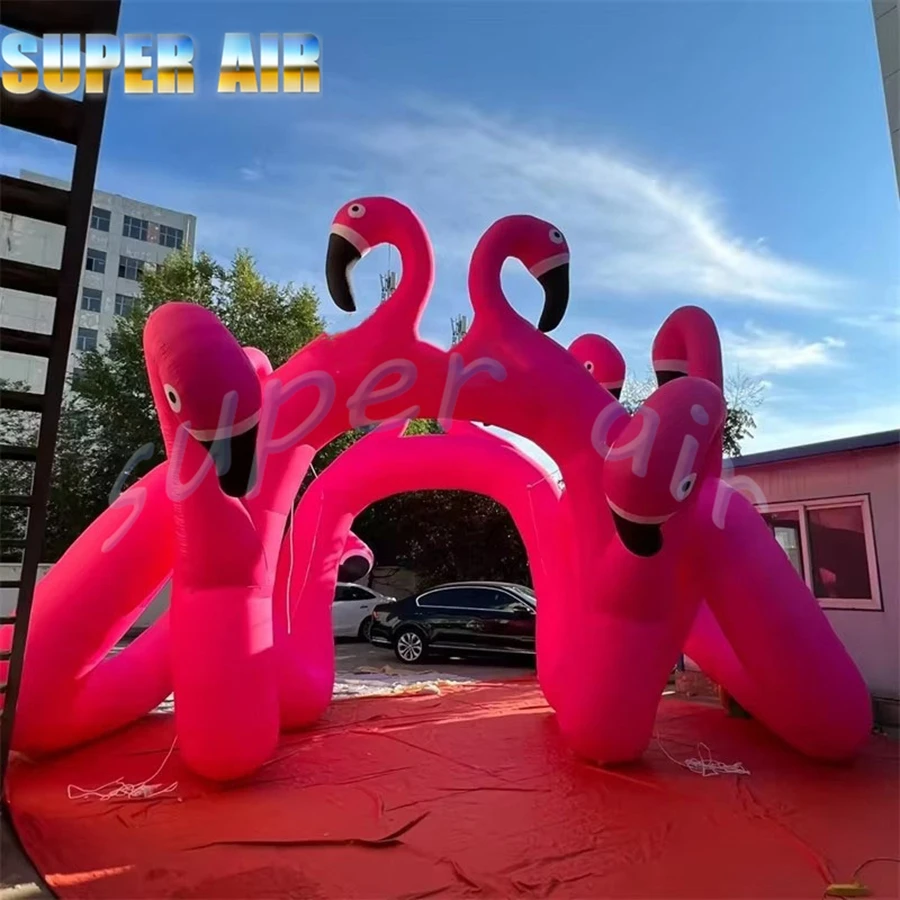 추수감사절 장식을 위한 최신 맞춤형 예쁜 핑크색 풍선 플라밍고 아치