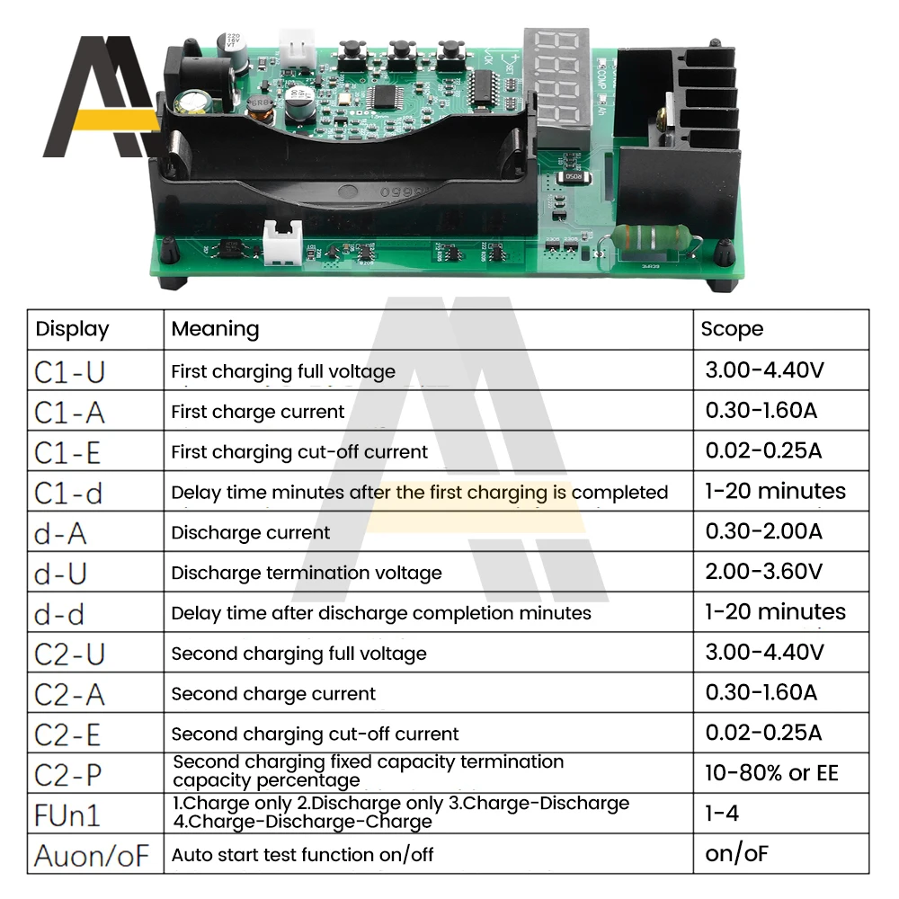 Testeur de charge électronique pour batterie au lithium DC 12V l'autorisation 18650, ternaire, charge automatique, décharge, capacité