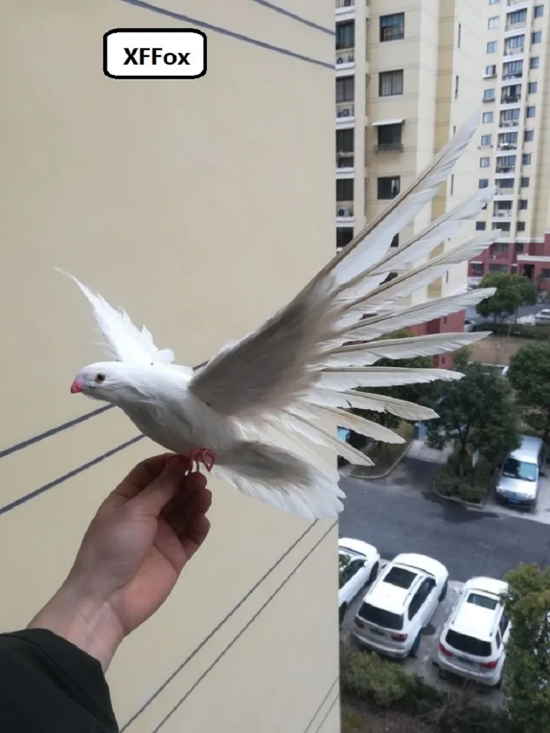 

cute simulation foam and feather wings dove model gift about 30x50cm a0025