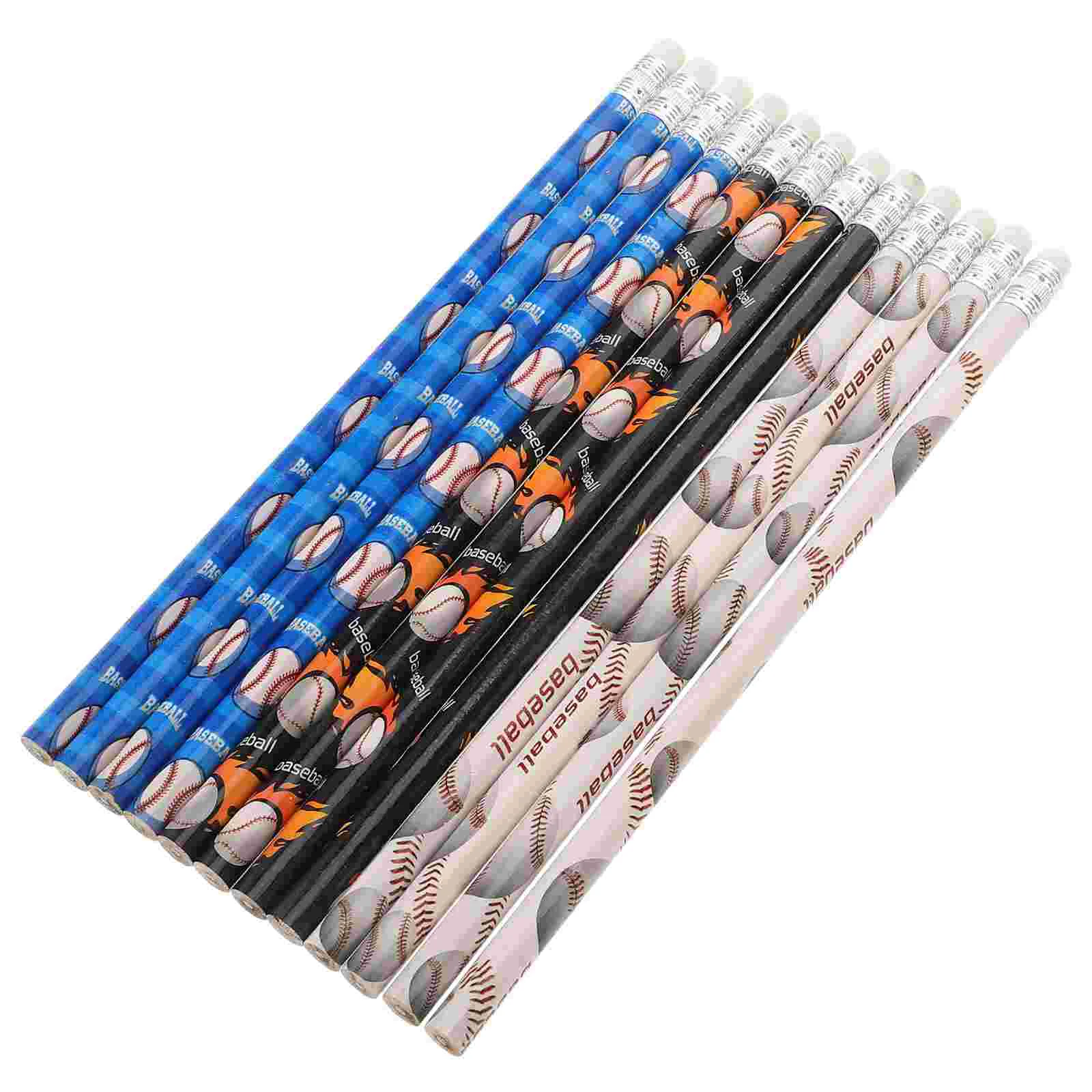12 Pcs Baseball Pencil Scrapbooking Boy Small Mechanical Pencils Sports Bulk Themed Fragrance Student