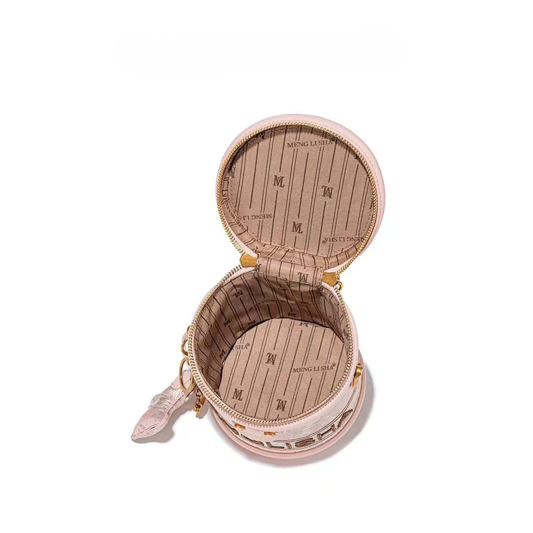 Fashionable Women's Hand-held Chinese Style Embroidered Bucket Bag with High Texture and Western Style Crossbody Pen Holder Bag