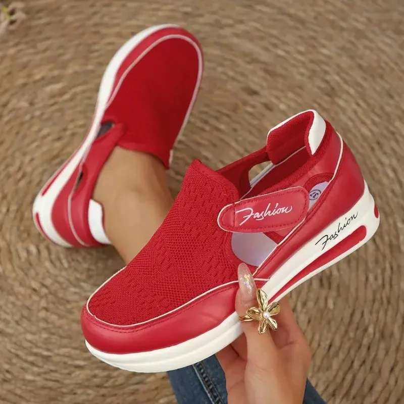 

Red Casual Shoes, WOMEN'S Breathable Fashion Brand, Summer WOMEN'S Sandals Platform, Vulcanized Shoes, WOMEN'S New Sports Shoes