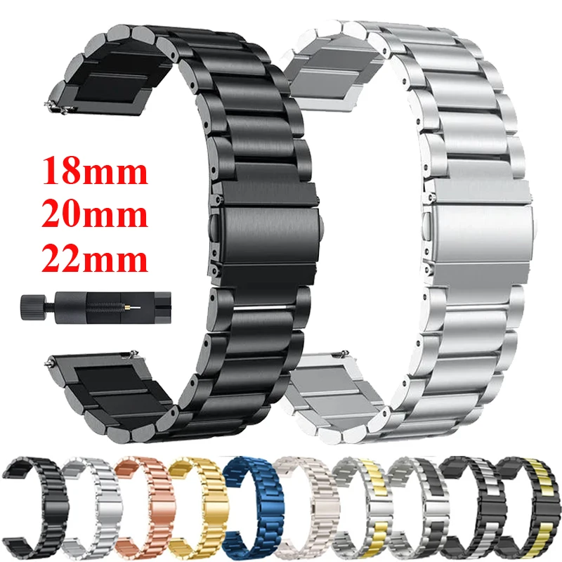 �y�Z�[�����z18mm 20mm 22mm �X�e�����X�X�`�[���X�g���b�v Garmin Venu 4 3 2 2S 3S/Forerunner 55 158 245 255 645 745 965 970/Vivoactive 4 5 6 �o���h�Ή�