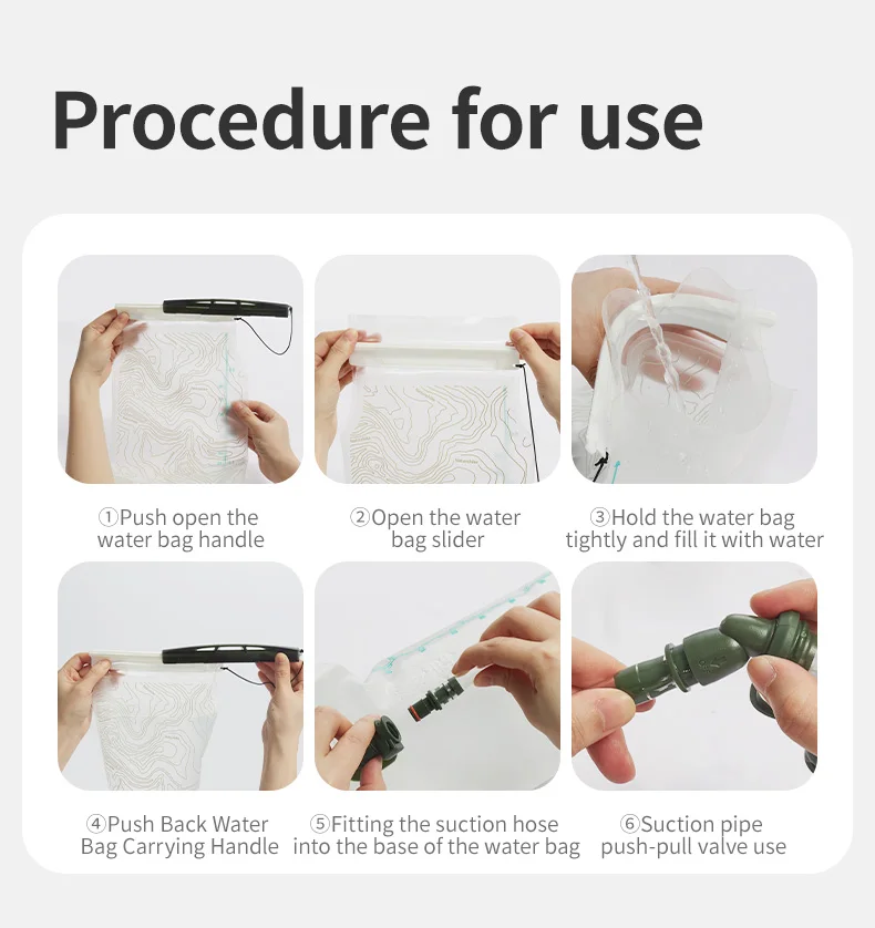 Nature hike wassers äcke tpu anti bakterieller Trink beutel im Freien 3l tragbarer zusammen klappbarer Wanderberg-Trink beutel – Detail 17